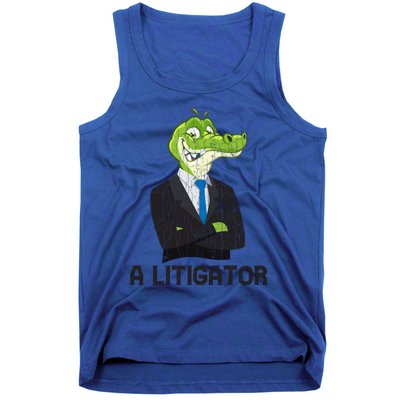 A Litigator Funny Lawyer Attorney Law School Graphic Funny Gift Tank Top