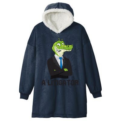 A Litigator Funny Lawyer Attorney Law School Graphic Funny Gift Hooded Wearable Blanket