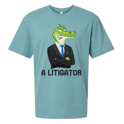 A Litigator Funny Lawyer Attorney Law School Graphic Funny Gift Sueded Cloud Jersey T-Shirt