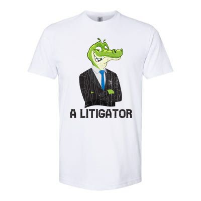 A Litigator Funny Lawyer Attorney Law School Graphic Funny Gift Softstyle CVC T-Shirt