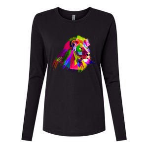 Africa Lion Face Gift Colorful South Animals Safari Hoody Womens Cotton Relaxed Long Sleeve T-Shirt