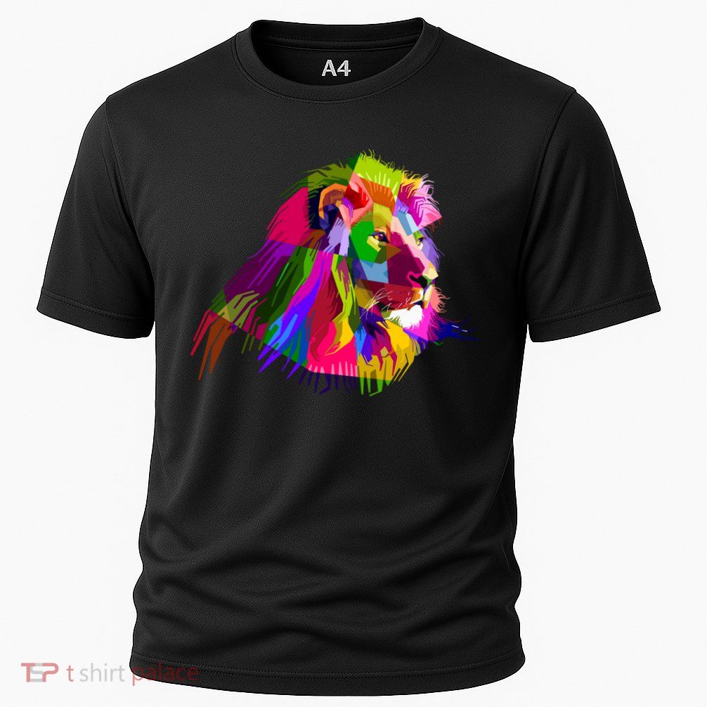 Africa Lion Face Gift Colorful South Animals Safari Hoody Cooling Performance Crew T-Shirt