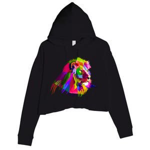 Africa Lion Face Gift Colorful South Animals Safari Hoody Crop Fleece Hoodie