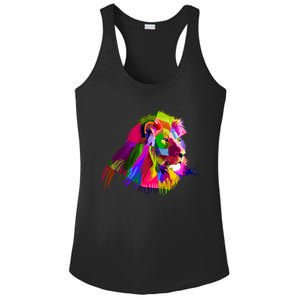 Africa Lion Face Gift Colorful South Animals Safari Hoody Ladies PosiCharge Competitor Racerback Tank