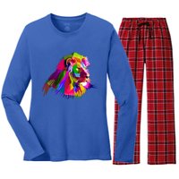 Africa Lion Face Gift Colorful South Animals Safari Hoody Women's Long Sleeve Flannel Pajama Set 