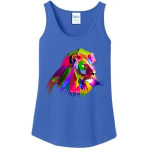 Africa Lion Face Gift Colorful South Animals Safari Hoody Ladies Essential Tank