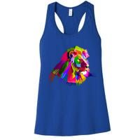 Africa Lion Face Gift Colorful South Animals Safari Hoody Women's Racerback Tank