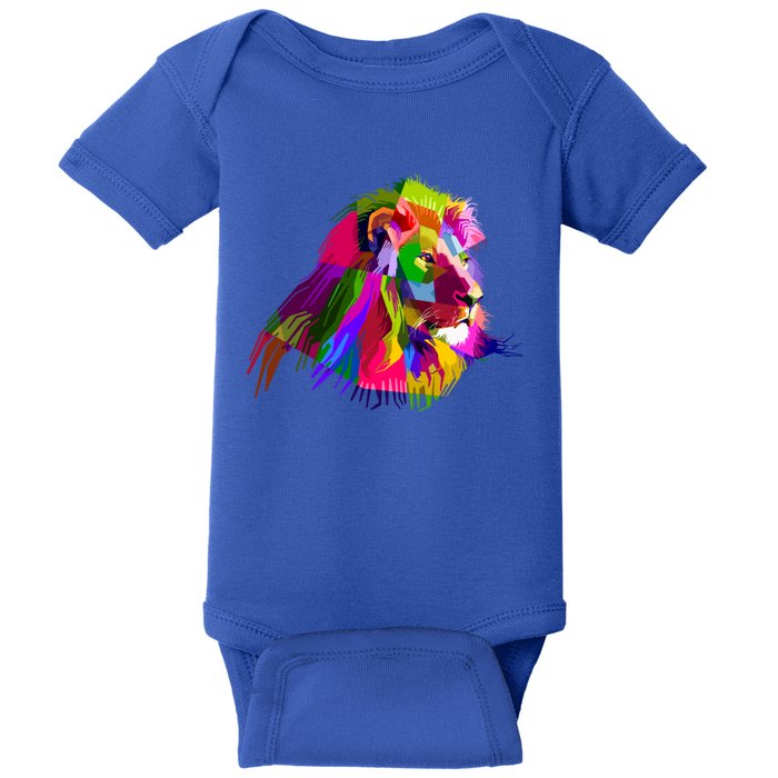 Africa Lion Face Gift Colorful South Animals Safari Hoody Baby Bodysuit