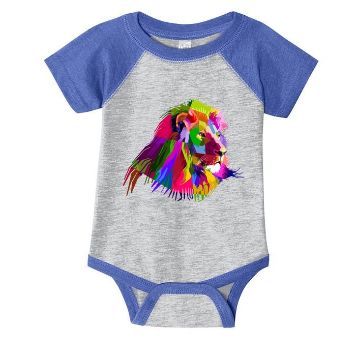 Africa Lion Face Gift Colorful South Animals Safari Hoody Infant Baby Jersey Bodysuit