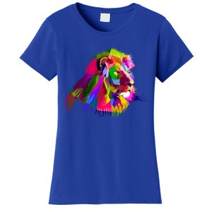 Africa Lion Face Gift Colorful South Animals Safari Hoody Women's T-Shirt