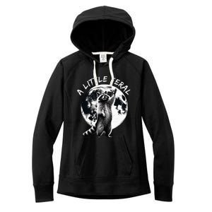 A Little Feral Racoons Howling At The Moon Racoons Meme Women's Fleece Hoodie