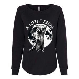 A Little Feral Racoons Howling At The Moon Racoons Meme Womens California Wash Sweatshirt