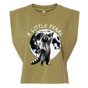 A Little Feral Racoons Howling At The Moon Racoons Meme Garment-Dyed Women's Muscle Tee