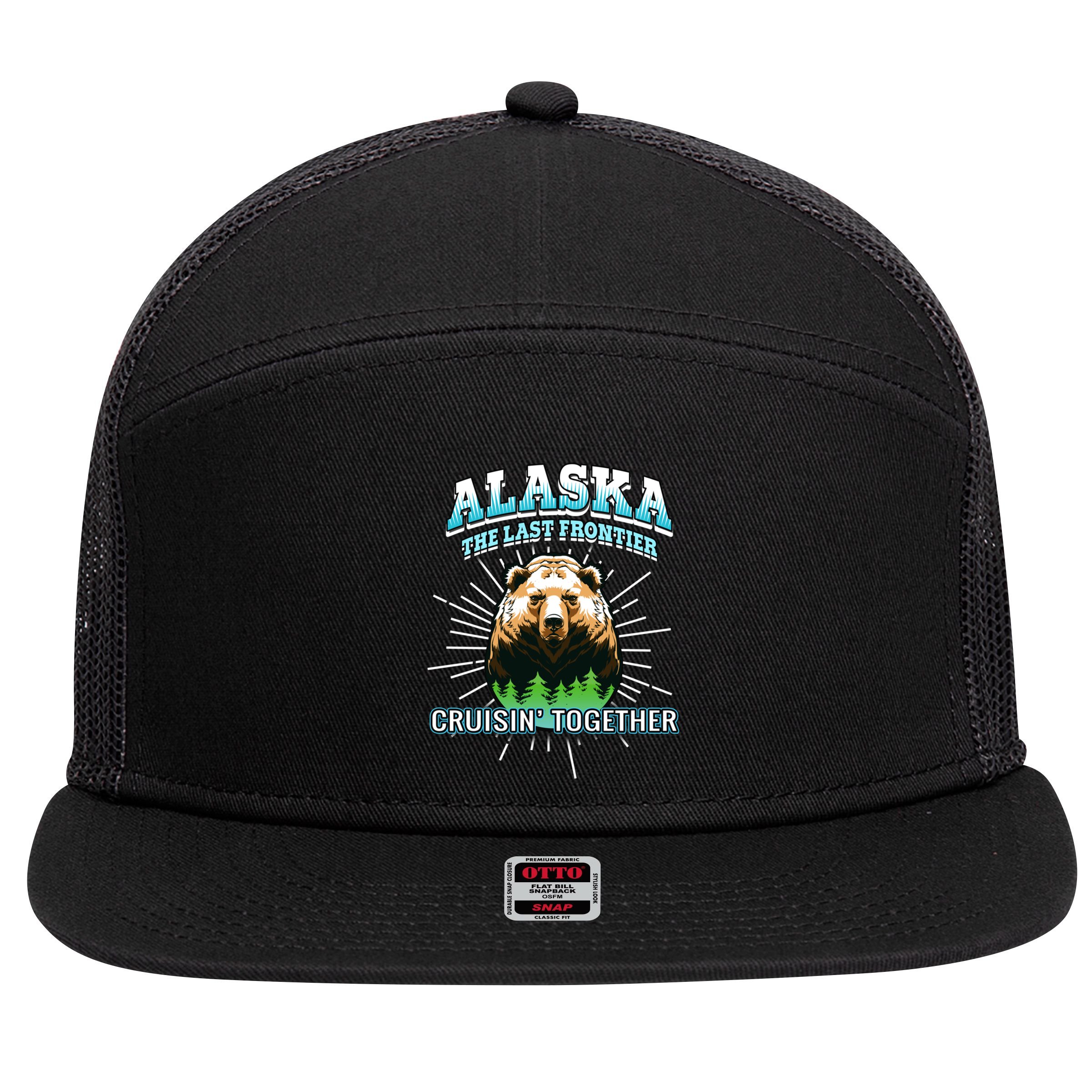 Alaska Last Frontier Family Group Trip Cruisin Together Cool Gift 7 Panel Mesh Trucker Snapback Hat