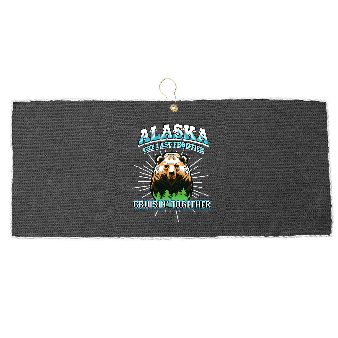 Alaska Last Frontier Family Group Trip Cruisin Together Cool Gift Large Microfiber Waffle Golf Towel