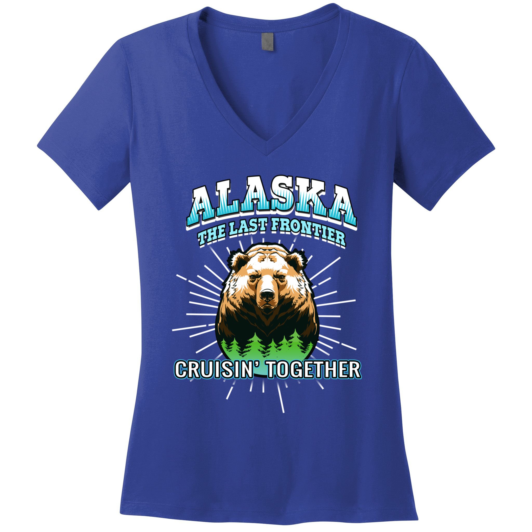 Alaska Last Frontier Family Group Trip Cruisin Together Cool Gift Women's V-Neck T-Shirt