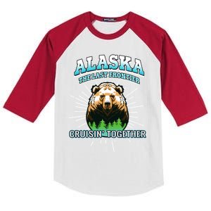 Alaska Last Frontier Family Group Trip Cruisin Together Cool Gift Kids Colorblock Raglan Jersey