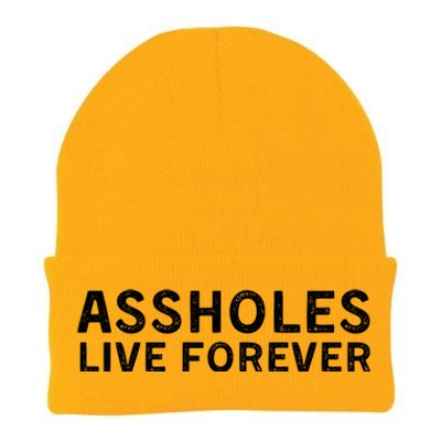 Assholes Live Forever | Stylish Goth Typography Knit Cap Winter Beanie