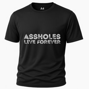 Assholes Live Forever | Stylish Goth Typography Cooling Performance Crew T-Shirt