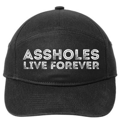 Assholes Live Forever | Stylish Goth Typography 7-Panel Snapback Hat