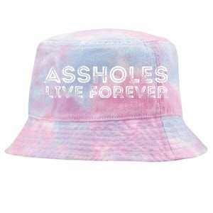 Assholes Live Forever | Stylish Goth Typography Tie-Dyed Bucket Hat