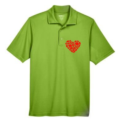 Animals Lover Funny Hedgehog Heart Valentine's Day Gift Men's Origin Performance Piqué Polo