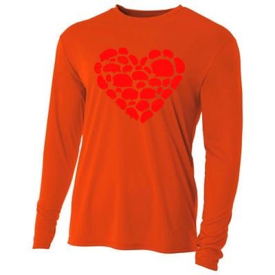 Animals Lover Funny Hedgehog Heart Valentine's Day Gift Cooling Performance Long Sleeve Crew