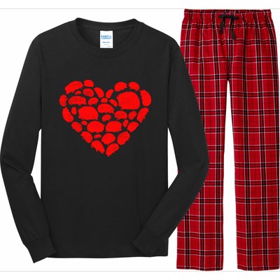 Animals Lover Funny Hedgehog Heart Valentine's Day Gift Long Sleeve Pajama Set