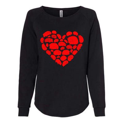 Animals Lover Funny Hedgehog Heart Valentine's Day Gift Womens California Wash Sweatshirt