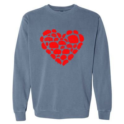 Animals Lover Funny Hedgehog Heart Valentine's Day Gift Garment-Dyed Sweatshirt