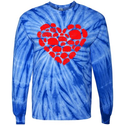 Animals Lover Funny Hedgehog Heart Valentine's Day Gift Tie-Dye Long Sleeve Shirt