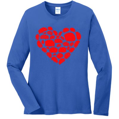 Animals Lover Funny Hedgehog Heart Valentine's Day Gift Ladies Long Sleeve Shirt