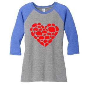 Animals Lover Funny Hedgehog Heart Valentine's Day Gift Women's Tri-Blend 3/4-Sleeve Raglan Shirt