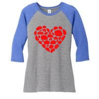 Animals Lover Funny Hedgehog Heart Valentine's Day Gift Women's Tri-Blend 3/4-Sleeve Raglan Shirt