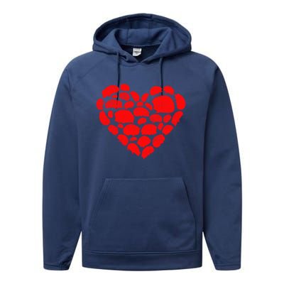 Animals Lover Funny Hedgehog Heart Valentine's Day Gift Performance Fleece Hoodie