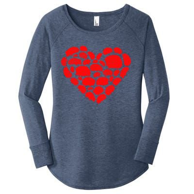 Animals Lover Funny Hedgehog Heart Valentine's Day Gift Women's Perfect Tri Tunic Long Sleeve Shirt