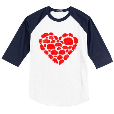 Animals Lover Funny Hedgehog Heart Valentine's Day Gift Baseball Sleeve Shirt