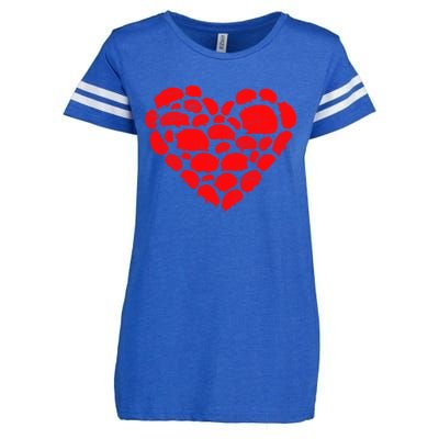 Animals Lover Funny Hedgehog Heart Valentine's Day Gift Enza Ladies Jersey Football T-Shirt