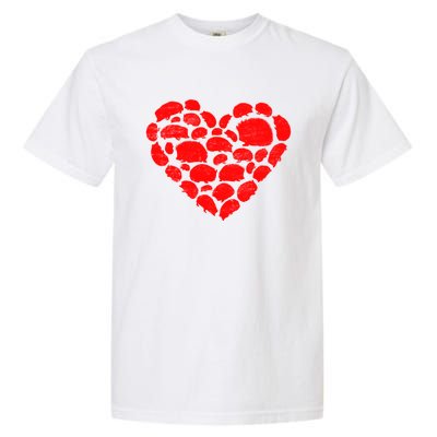 Animals Lover Funny Hedgehog Heart Valentine's Day Gift Garment-Dyed Heavyweight T-Shirt