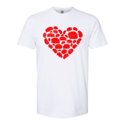 Animals Lover Funny Hedgehog Heart Valentine's Day Gift Softstyle® CVC T-Shirt