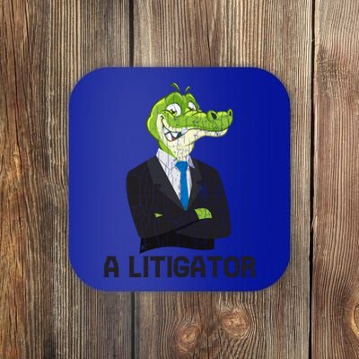 A Litigator Funny Lawyer Attorney Law School Graphic Gift Coaster