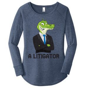 A Litigator Funny Lawyer Attorney Law School Graphic Gift Women's Perfect Tri Tunic Long Sleeve Shirt