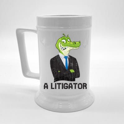 A Litigator Funny Lawyer Attorney Law School Graphic Gift Beer Stein