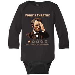 Abraham Lincoln Fords Theatre Rating Funny Baby Long Sleeve Bodysuit