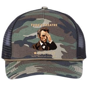 Abraham Lincoln Fords Theatre Rating Funny Retro Rope Trucker Hat Cap