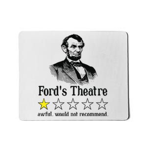 Abraham Lincoln Fords Theatre Rating Mousepad