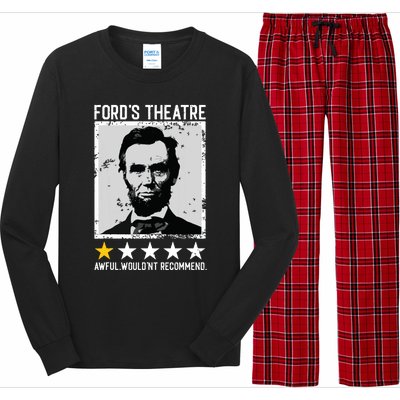 Abraham Lincoln Fords Theatre Would Not Recommend Joke Long Sleeve Pajama Set