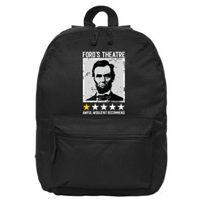 Abraham Lincoln Fords Theatre Would Not Recommend Joke 16 in Basic Backpack