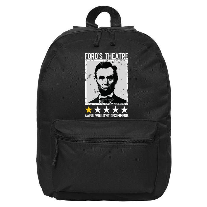 Abraham Lincoln Fords Theatre Would Not Recommend Joke 16 in Basic Backpack