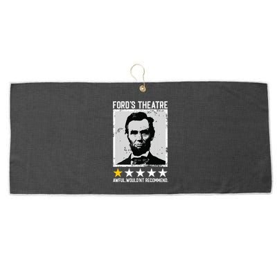 Abraham Lincoln Fords Theatre Would Not Recommend Joke Large Microfiber Waffle Golf Towel